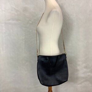 Madewell Black Pebbled Leather Small Zip Top Transport Bag